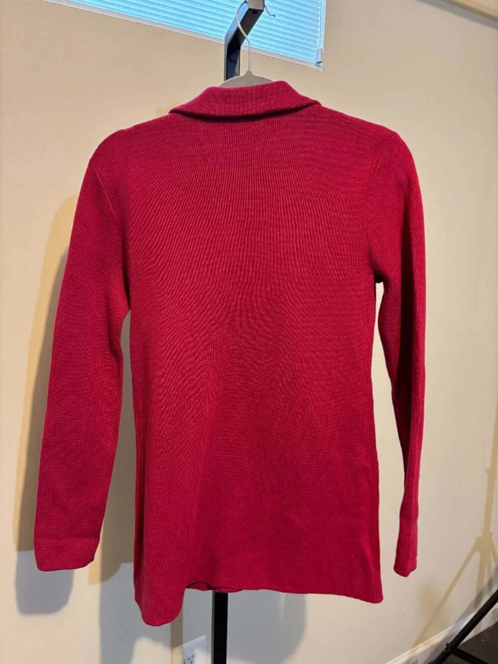 J. Crew Dark Pink Cotton Knit Sweater Blazer